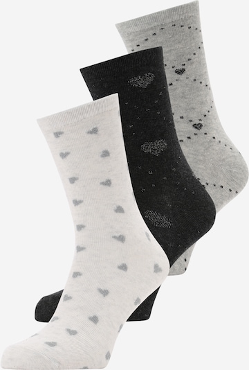 Women' Secret Chaussettes en gris chiné / noir / argent / blanc cassé, Vue avec produit