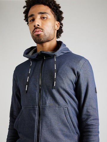 INDICODE JEANS Zip-Up Hoodie 'Duff' in Blue