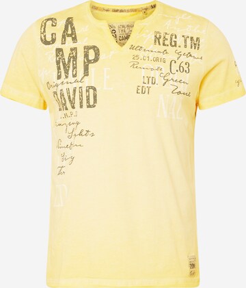 CAMP DAVID Shirt 'Tree House' in Geel: voorkant