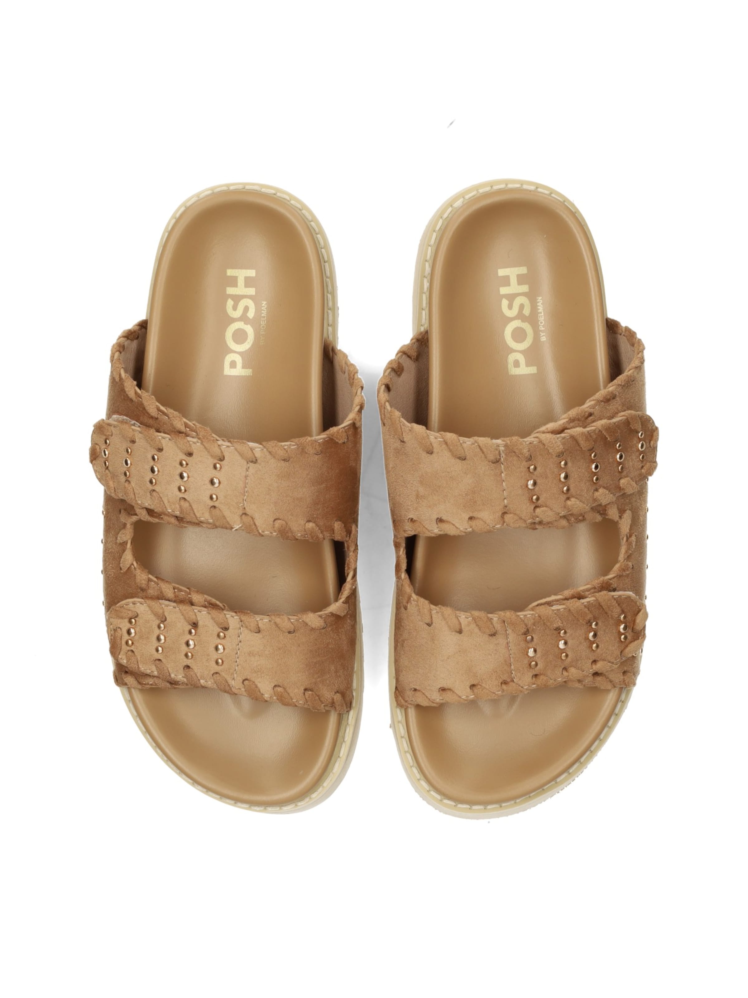 POSH by Poelman Sandalen met riem 'Gaby' in Beige