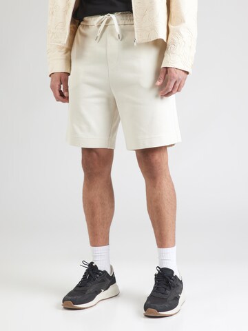 Loosefit Pantaloni 'C-Leoni' di BOSS in bianco: frontale