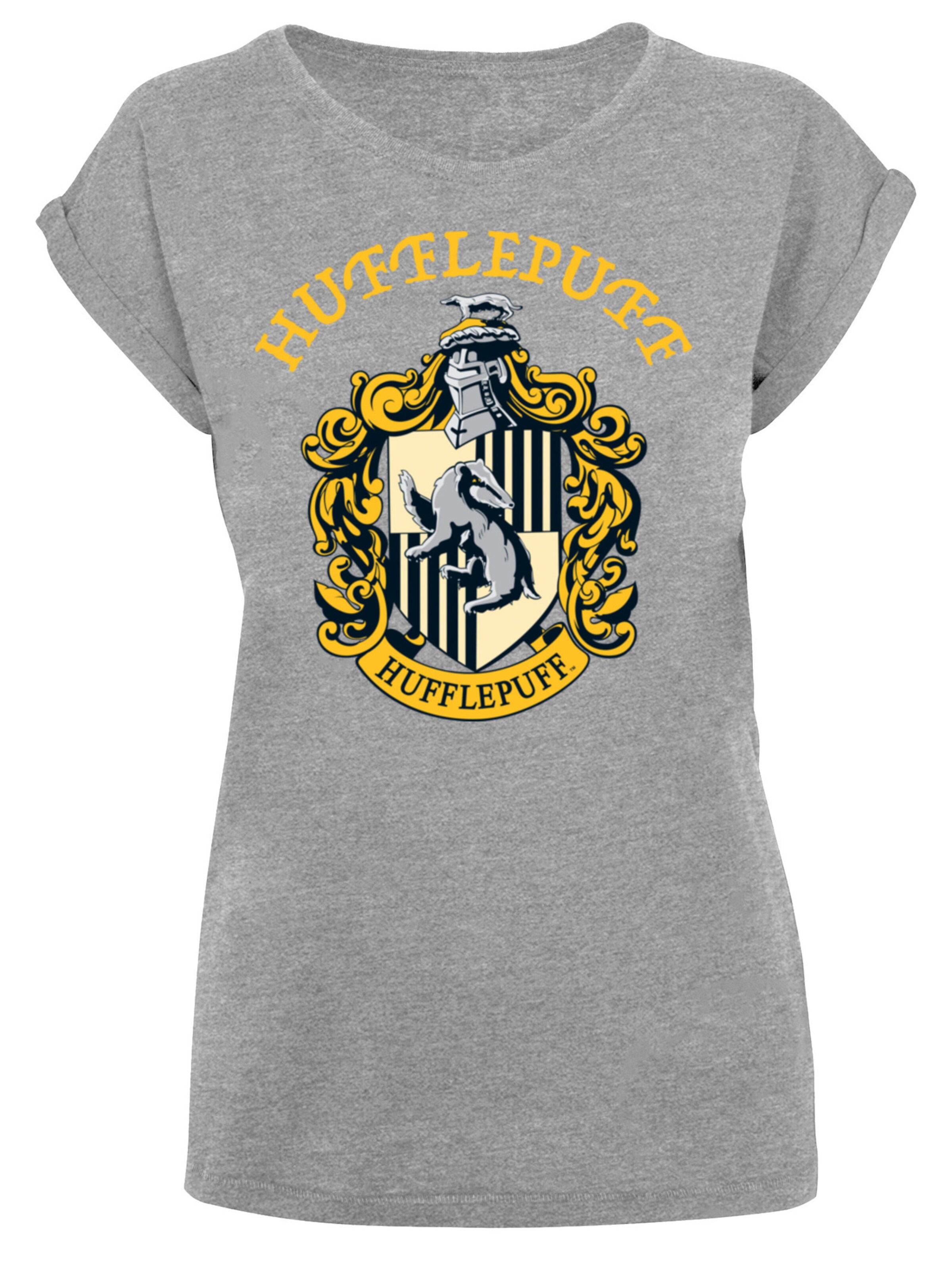 T-shirt 'Harry Potter Hufflepuff Crest' F4NT4STIC en gris : devant