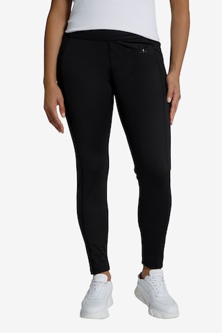 Ulla Popken Skinny Sportbroek in Zwart: voorkant