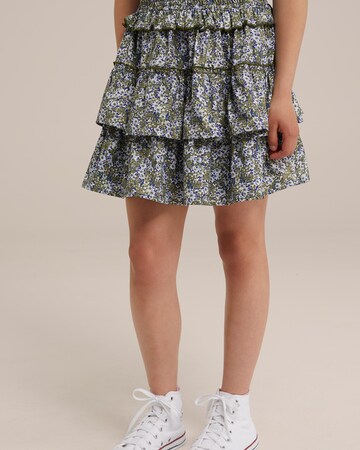 Jupe WE Fashion en bleu : devant