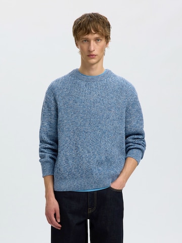 Pull-over 'SLHTILUM' SELECTED en bleu : devant