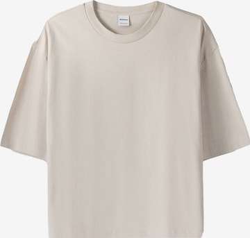 T-Shirt Bershka en beige : devant