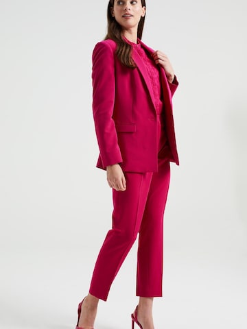 WE Fashion Slimfit Παντελόνι με τσάκιση σε ροζ