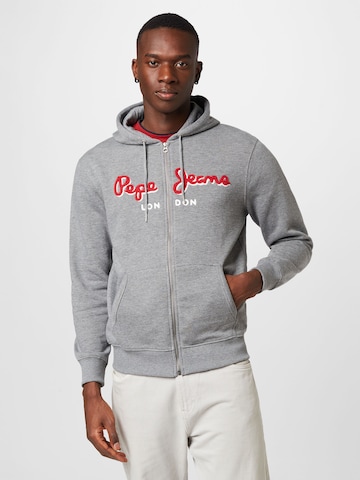 Pepe Jeans Sweat jacket 'LAMONT' in Grey: front