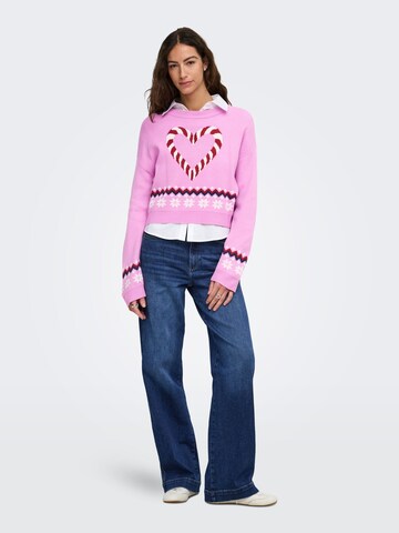 Pullover 'Xmas Jollie' di ONLY in rosa