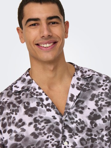 Only & Sons Comfort fit Overhemd 'ONSHarris' in Lila