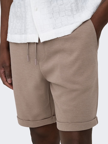 Only & Sons Regular Trousers 'ONSNewkodyl' in Brown