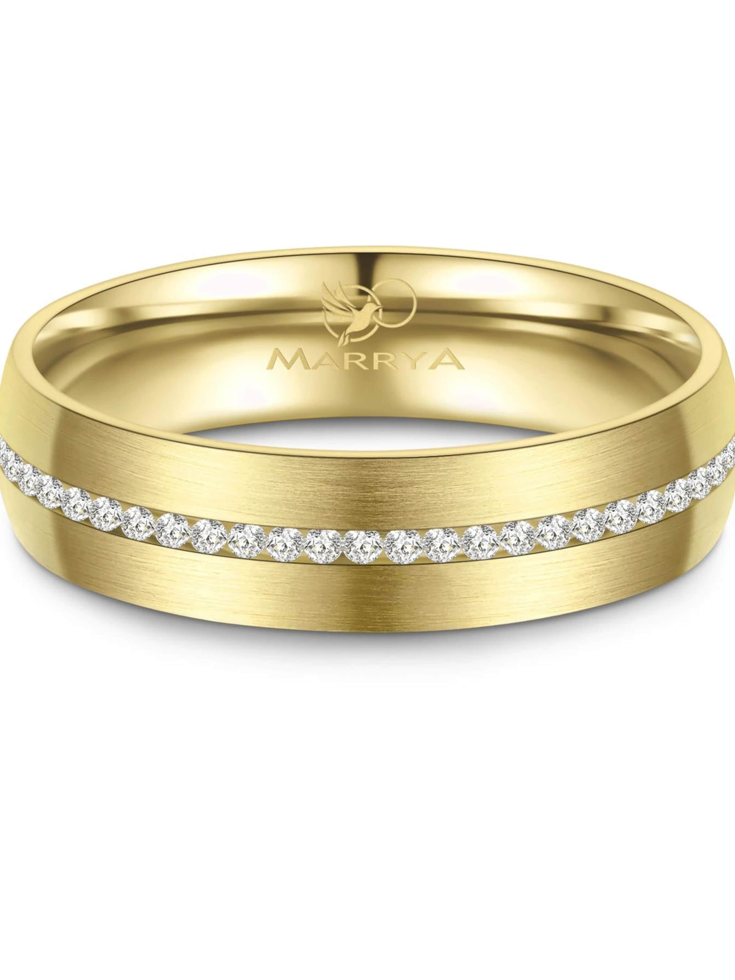 MARRYA Ring 'MARRYA ES-27 Ehering aus Edelstahl - Gold plattiert' i guld