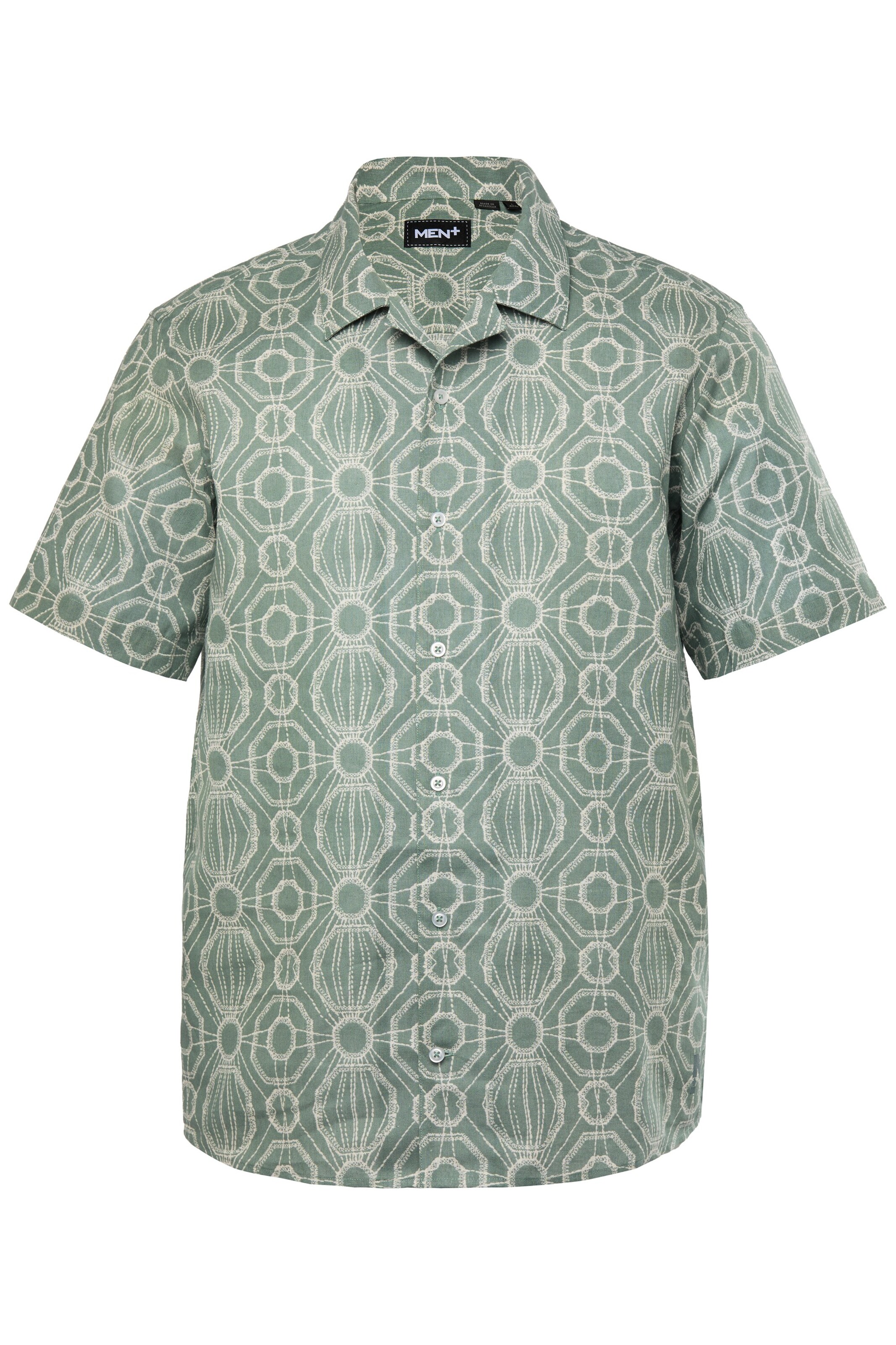 Men Plus Regular Fit Hemd in Grün: Vorderseite