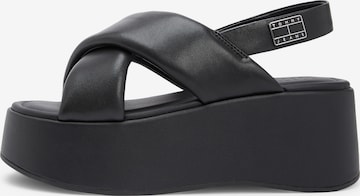Tommy JeansSandale - crna boja: prednji dio