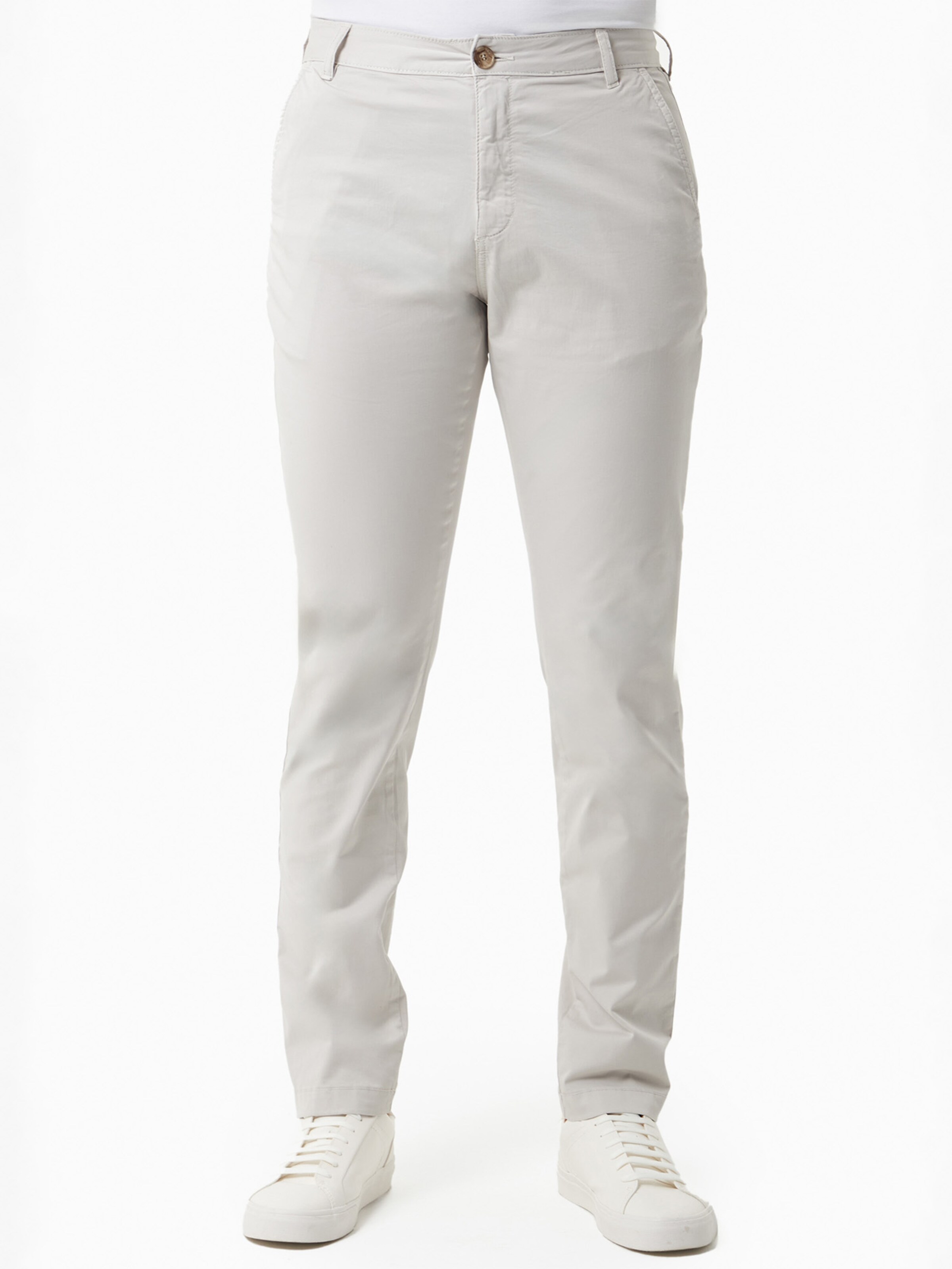 Organication Slimfit Hose in Grau: Vorderseite