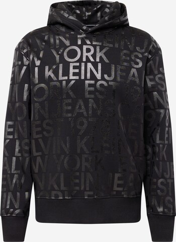 Sweat-shirt Calvin Klein Jeans en noir : devant