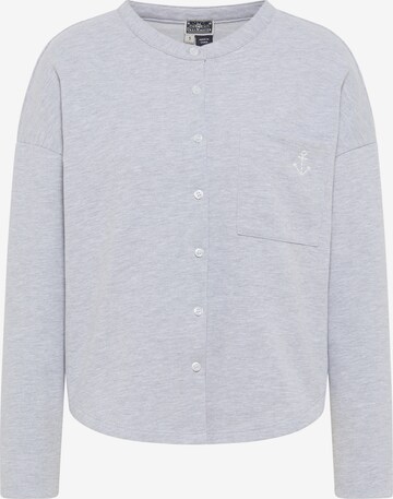 DreiMaster Maritim Zip-Up Hoodie in Grey: front