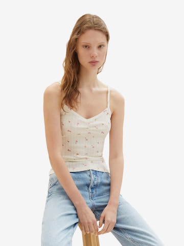 TOM TAILOR DENIM Top - fehér: elől