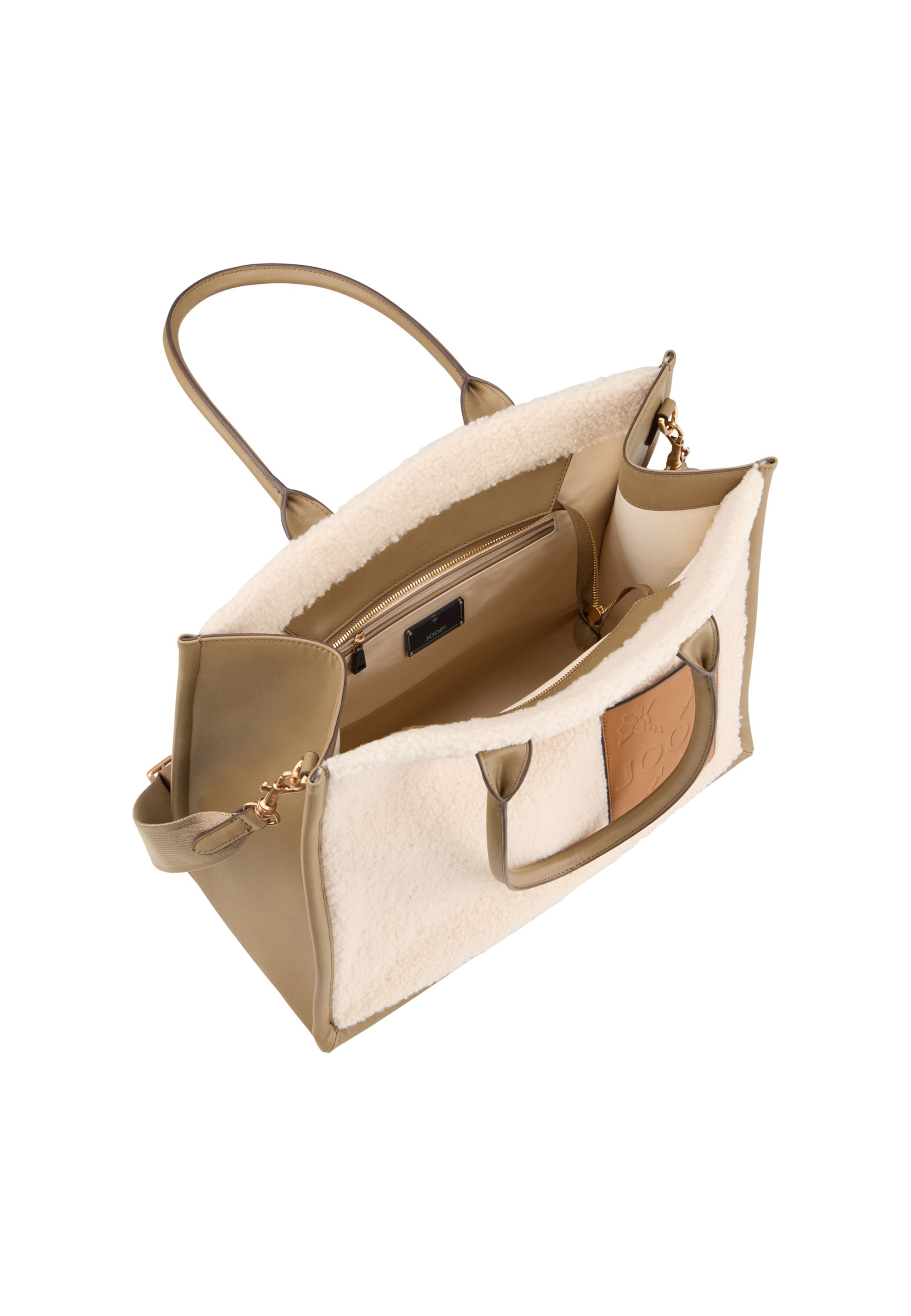 JOOP! Shopper 'Pezza Peluche Aurelia' in Beige