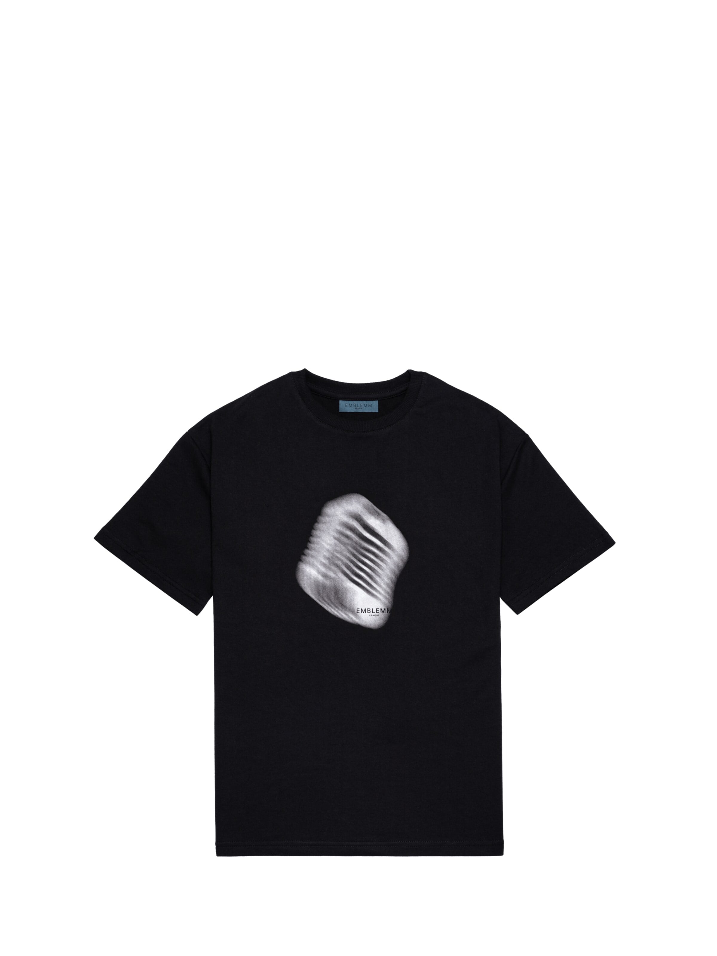 EMBLEMM Shirt 'Blurred Mic' in Black: front