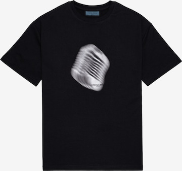 EMBLEMM Shirt 'Blurred Mic' in Black: front