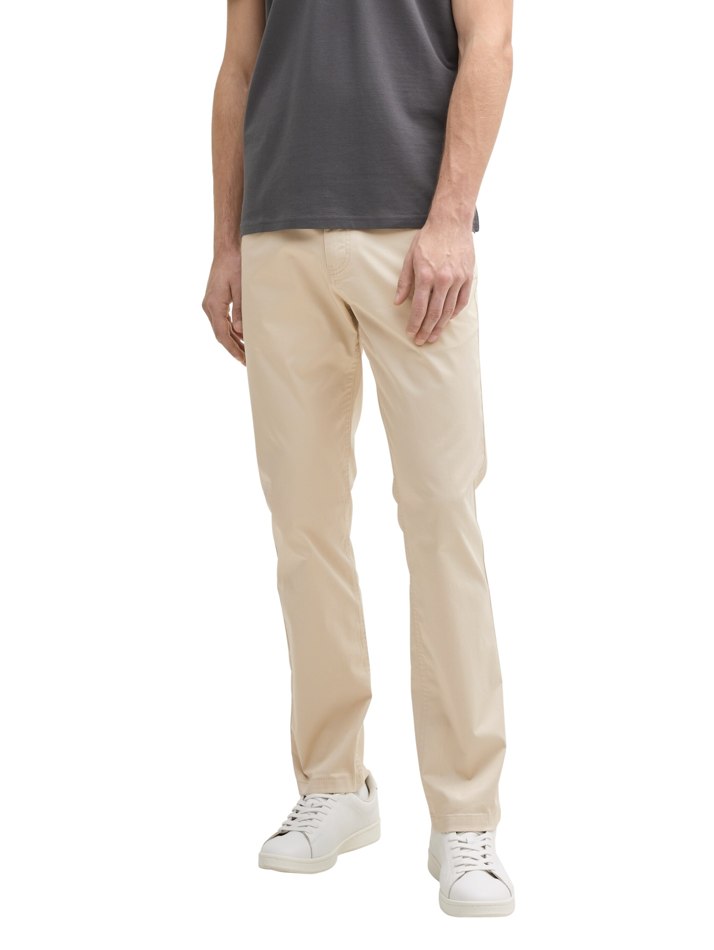 TOM TAILOR Slim fit Pants 'Josh' in Beige: front