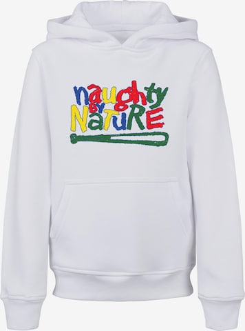 Merchcode Sweatshirt 'Naughty By Nature' in Weiß: predná strana