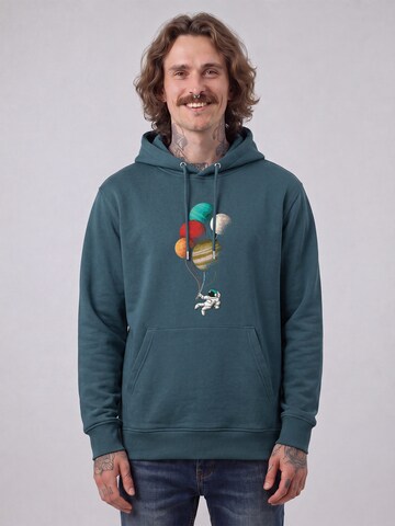 Watapparel Sweatshirt 'Balloon Spaceman' in Blue: front
