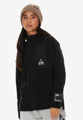 SOS Fleece Jacket 'Garmisch' in Black: front