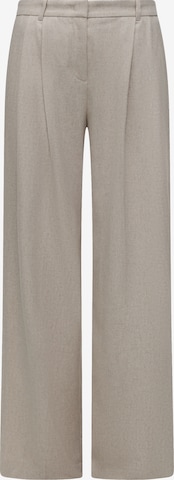 BOSS Wide Leg Hose 'Tiana18' in Grau: Vorderseite