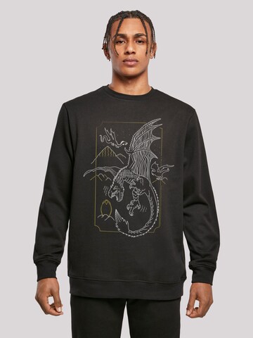 F4NT4STIC Sweatshirt 'Harry Potter Dragon Line Art' in Schwarz: Vorderseite