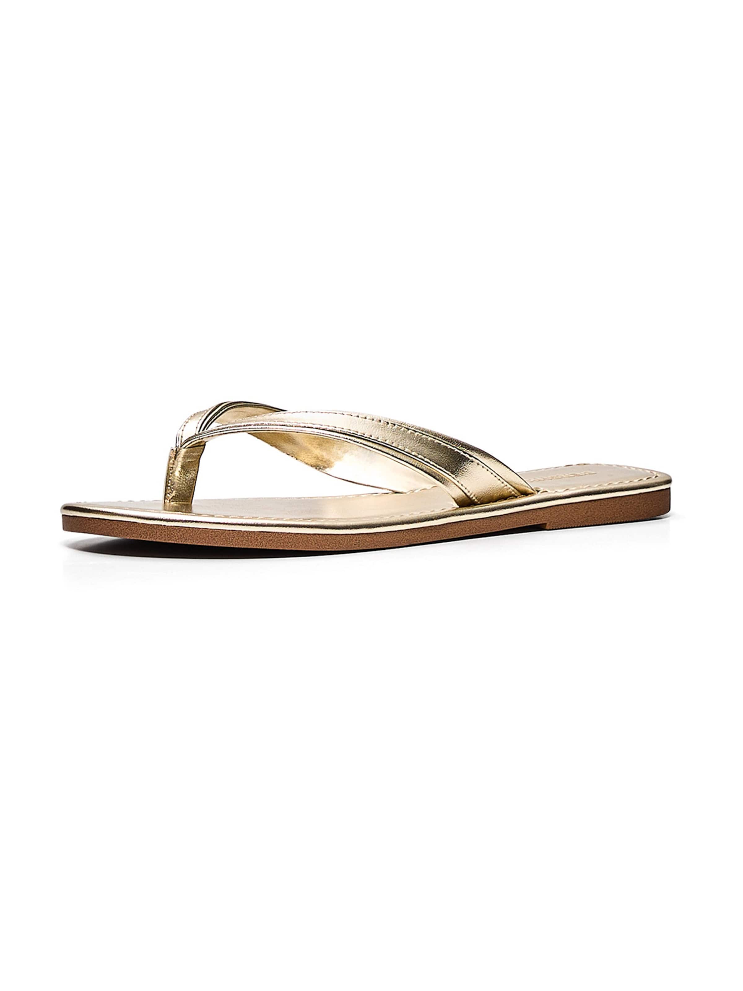 Flip-flops de la Bershka pe auriu: față