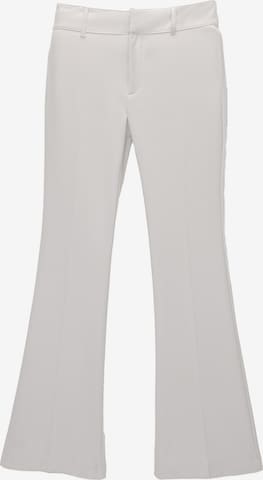 Pull&Bear Flared Trousers with creases in Grey: front