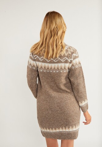 usha BLUE LABEL Knitted dress 'Fenia' in Brown