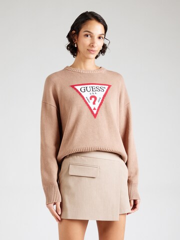 Pull-over GUESS JEANS en beige : devant