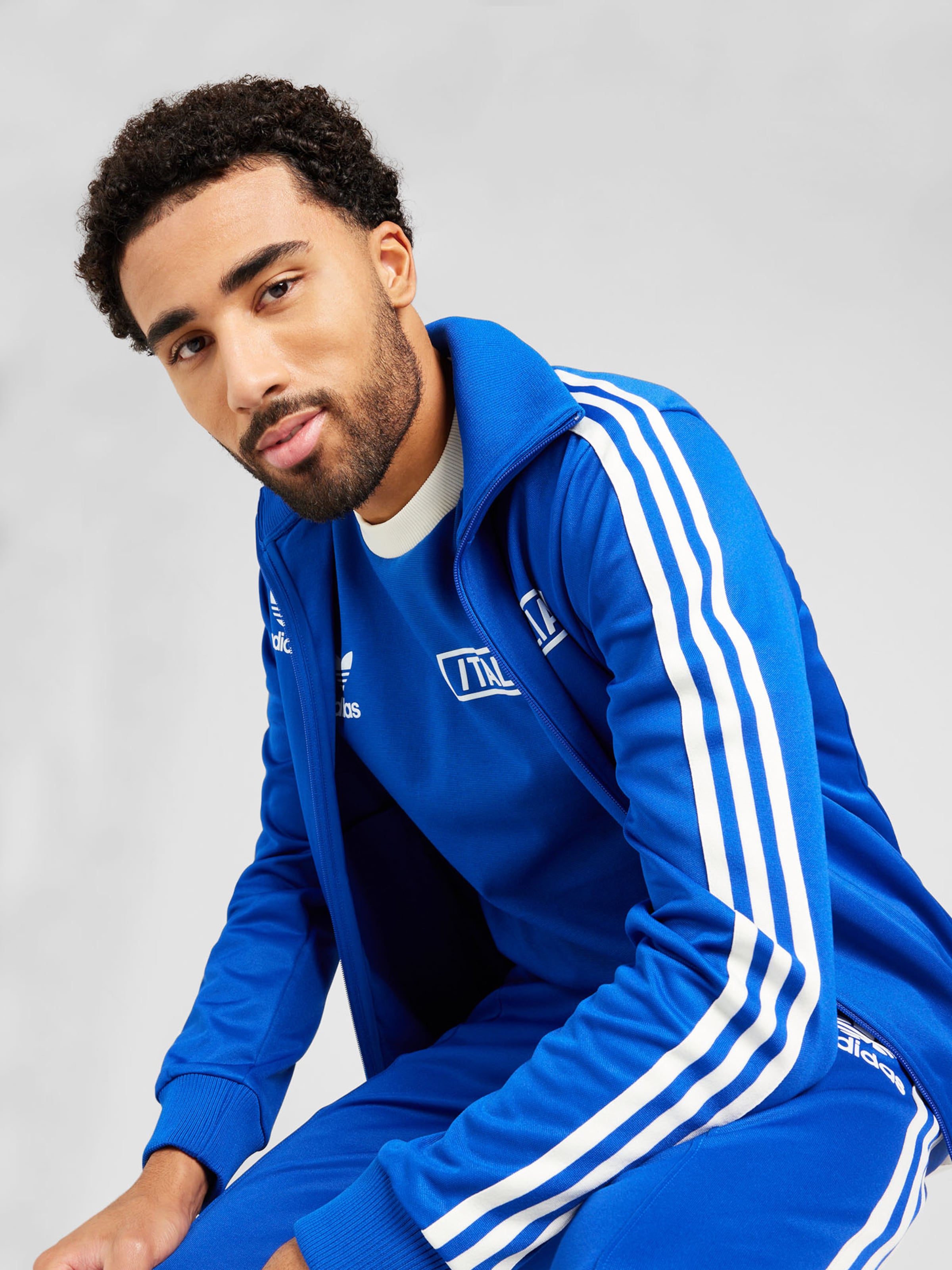 ADIDAS ORIGINALS Zip Up Hoodie in Blue ABOUT YOU