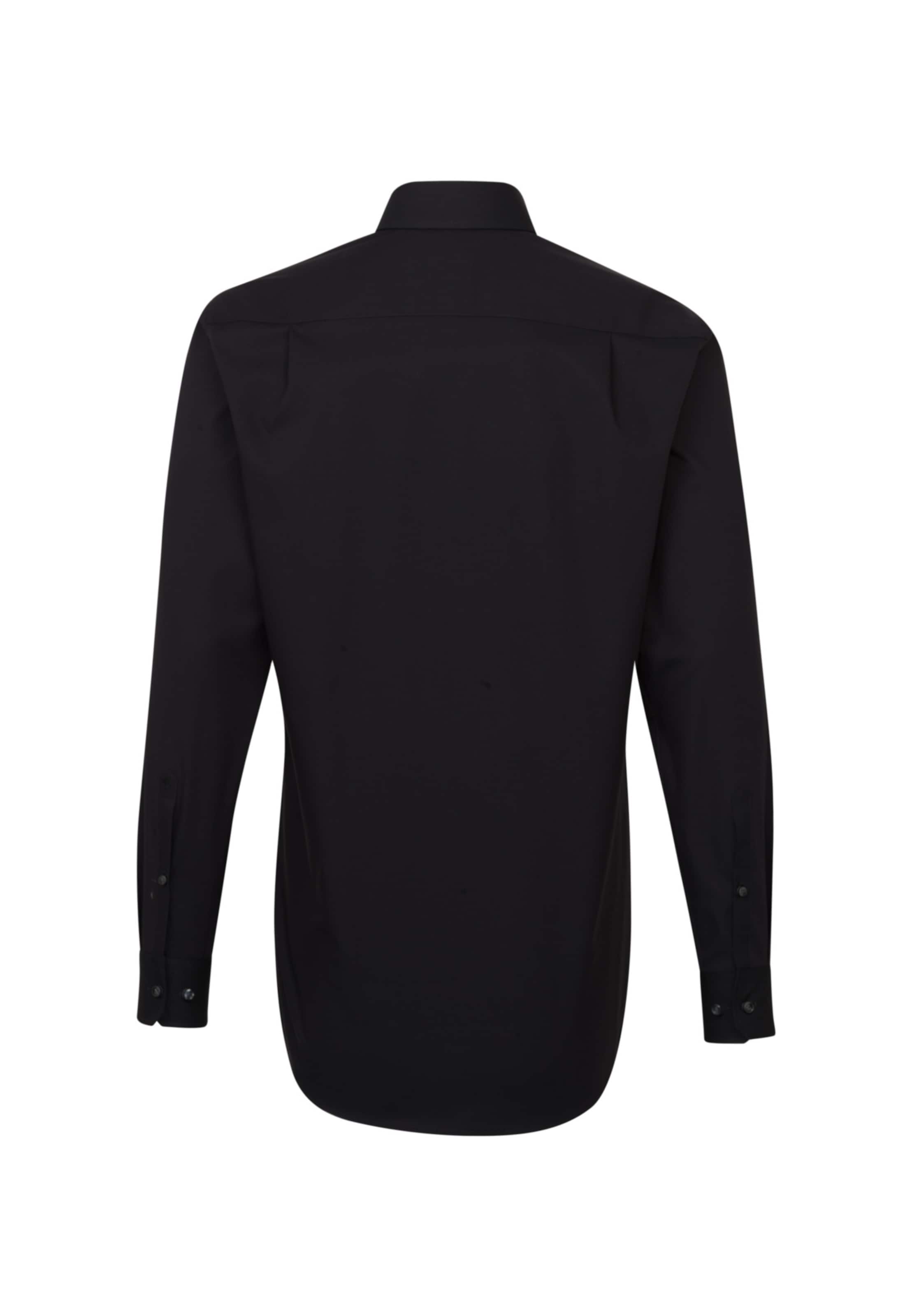 SEIDENSTICKER Regular fit Business shirt ' Regular ' in Black
