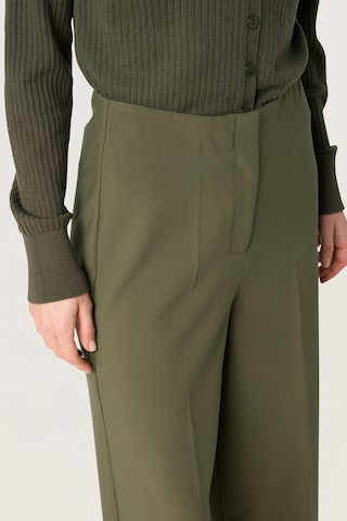 SOAKED IN LUXURY Wide leg Trousers 'Corinne' in Green