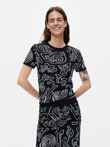 Desigual - Camiseta en negro: frente