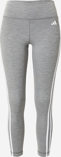 ADIDAS PERFORMANCE Pantalon de sport 'Train Essentials 3-Stripes High-Waisted' en gris chiné / blanc, Vue avec produit