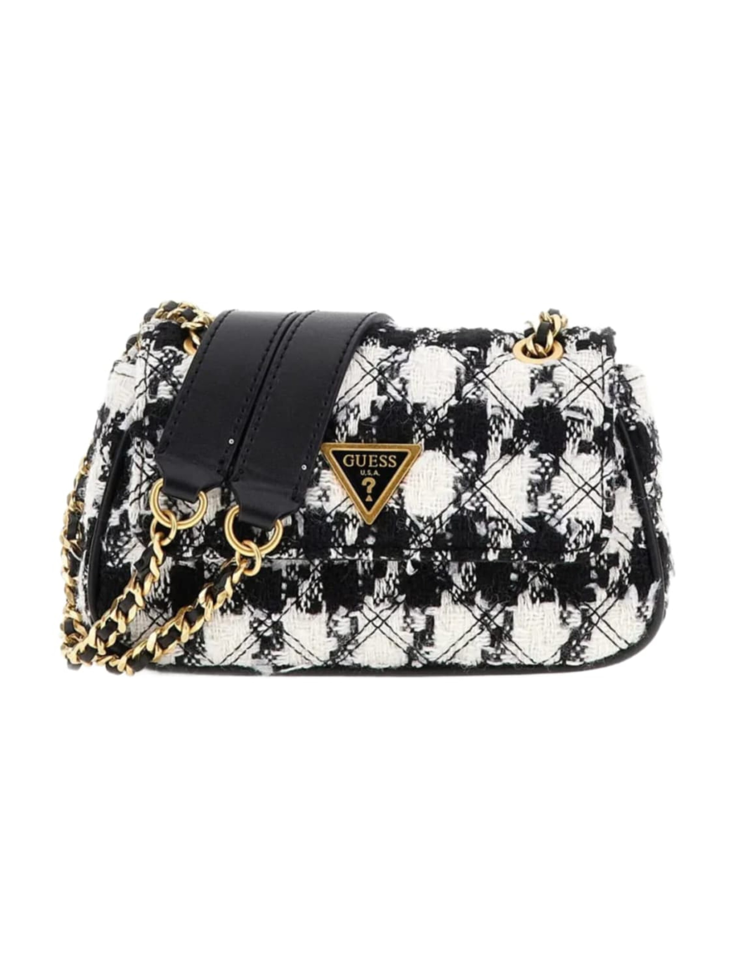 GUESS Schoudertas 'Guess Sac Bandoulière Spark Micro Mini Black Multi' in Zwart: voorkant