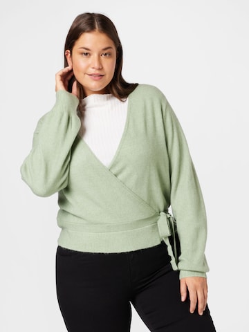 Cardigan 'Irem' ABOUT YOU Curvy en vert : devant