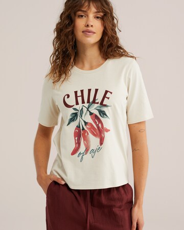 WE Fashion Тениска в бежово: отпред
