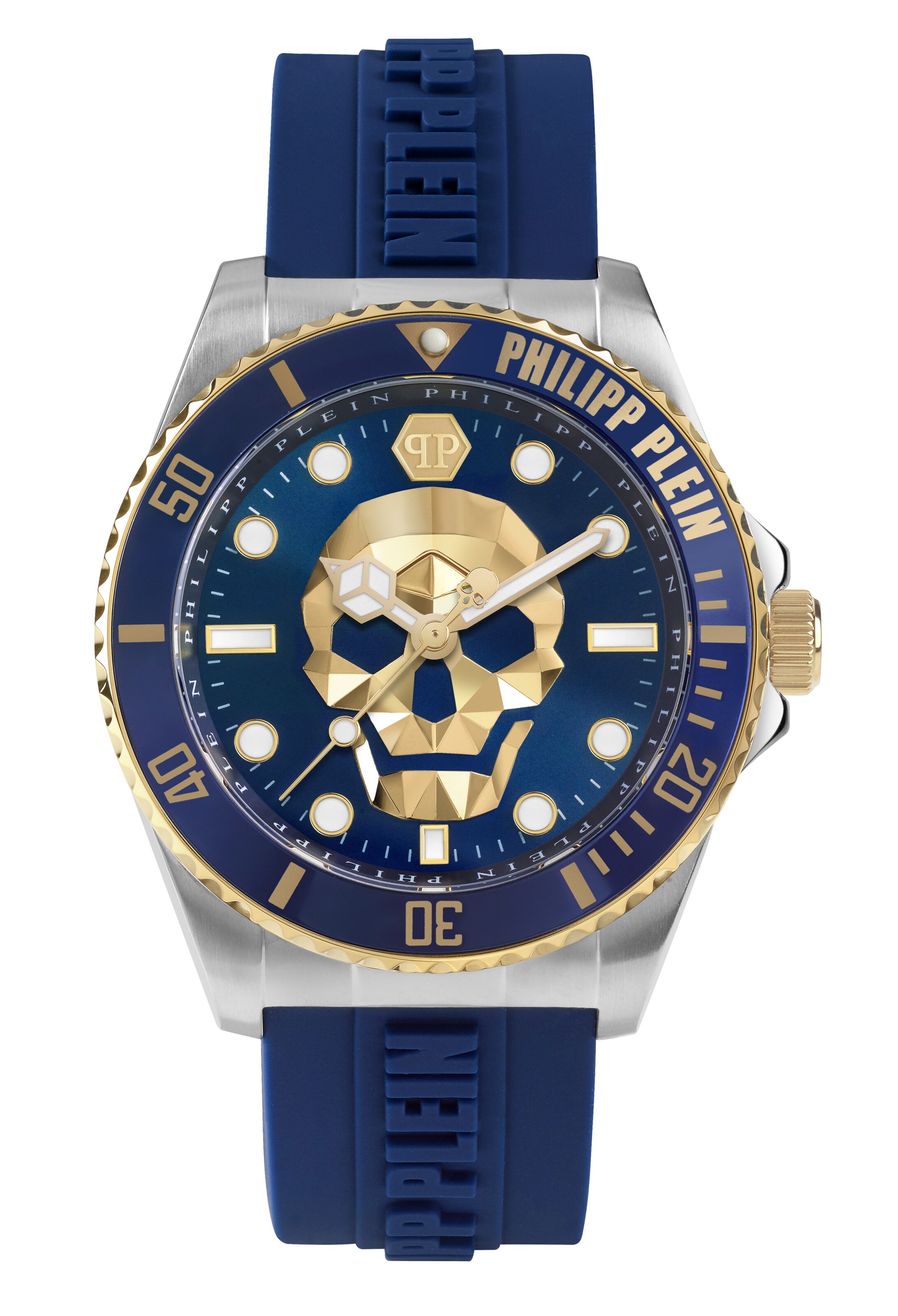 Montre à affichage analogique 'THE $KULL DIVER' Philipp Plein Watches en bleu : devant