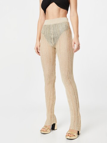 Coupe slim Pantalon Nasty Gal en beige : devant