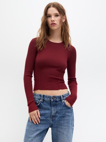 Pull&Bear Svetr – červená: přední strana