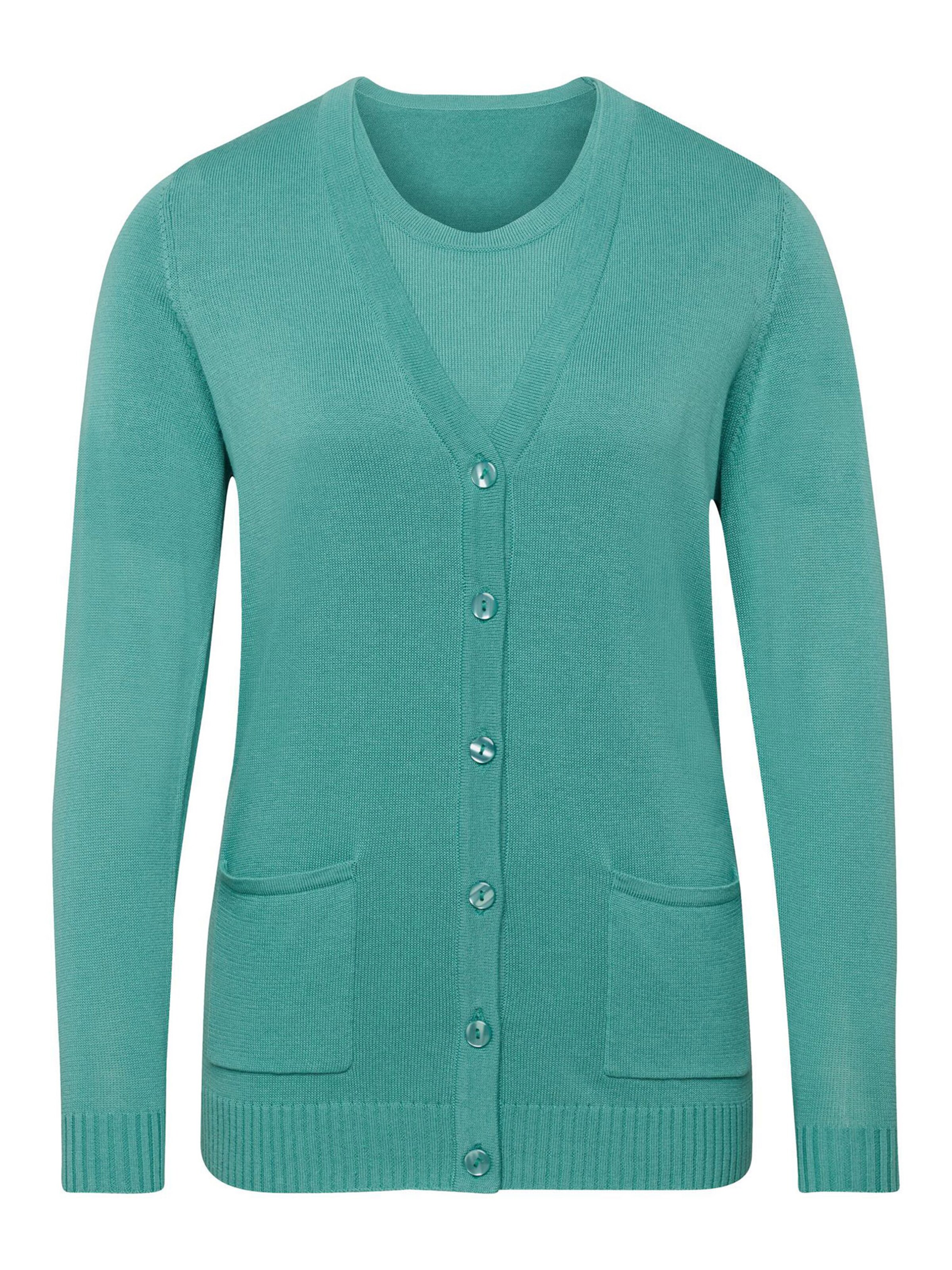 Goldner Strickjacke in Grün: Vorderseite