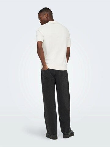 Only & Sons Wide leg Jeans 'ONSREMI' in Black: back