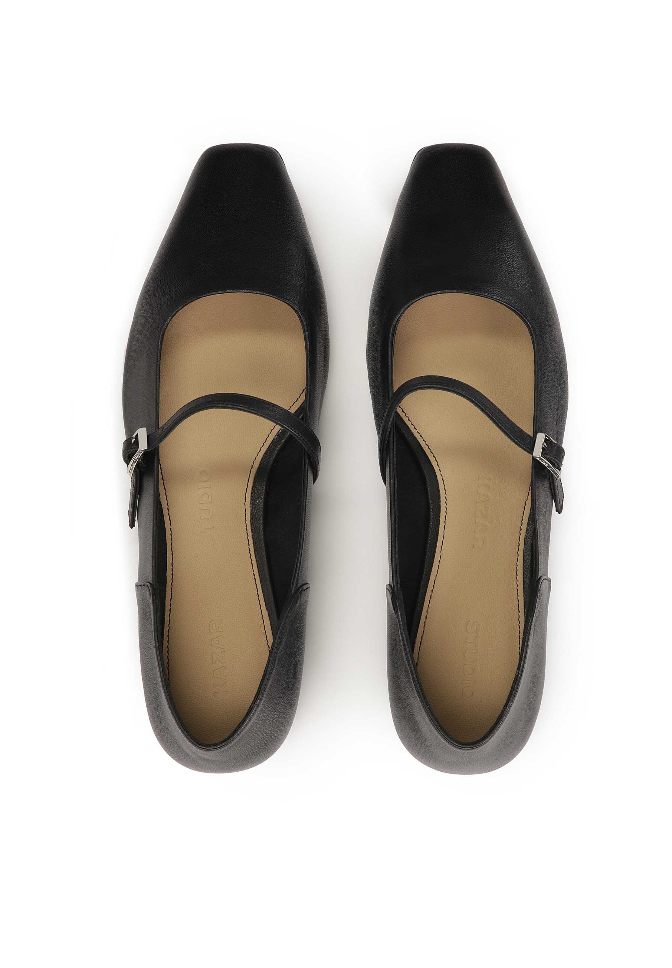 Kazar Studio Ballet Flats with Strap in Black