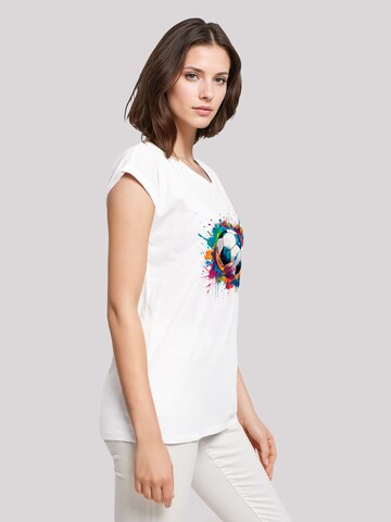 T-shirt 'Bunte Fußball Grafik' F4NT4STIC en blanc